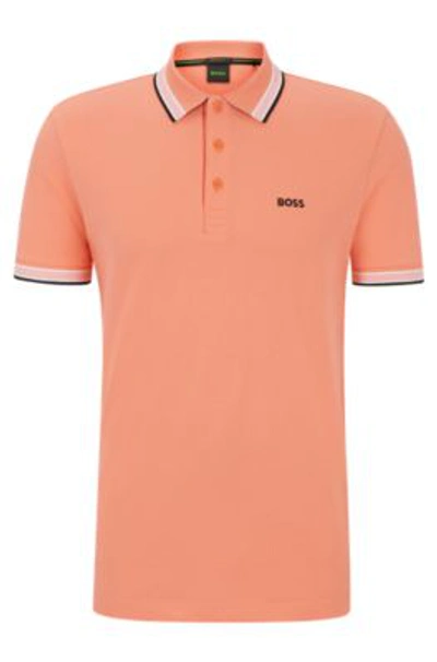 HUGO BOSS POLO SHIRT WITH CONTRAST LOGO DETAILS