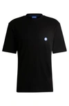 Hugo Boss Cotton-jersey T-shirt With Smiley-face Logo In Black