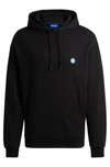 Hugo Boss Cotton-terry Hoodie With Smiley-face Logo In Black