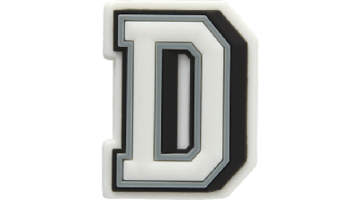 Jibbitz Kids' Letter D In White/black