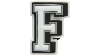 Jibbitz Letter F In White/black