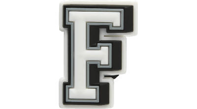 Jibbitz Letter F In White/black