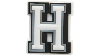 Jibbitz Letter H In White/black