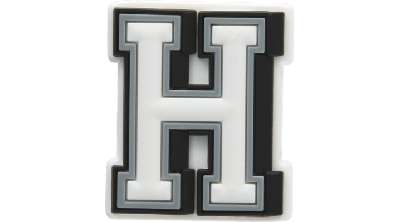 Jibbitz Letter H In White/black