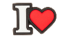 Jibbitz I Heart In White/black/red