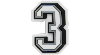 Jibbitz Number 3 In White/black