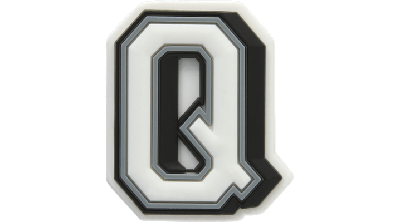 Jibbitz Letter Q In White/black