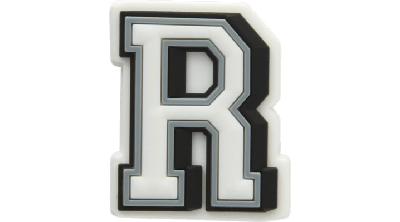 Jibbitz Letter R In White/black