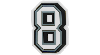 Jibbitz Number 8 In White/black