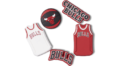 Jibbitz Nba Chicago Bulls 5 Pack In Red