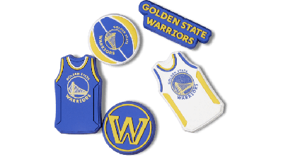 Jibbitz Nba Golden State Warriors 5 Pack In Brown