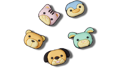 Jibbitz 3d Animal Friends 5 Pack In Multi