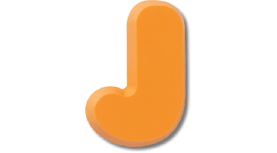 Jibbitz Block Letter J In Orange
