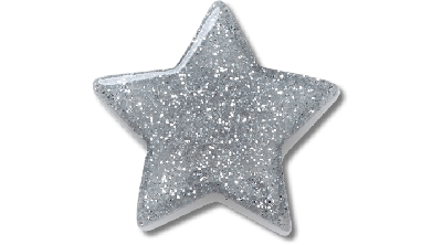 Jibbitz Glitter Filled Star In Metallic