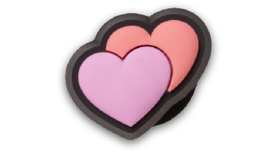 Jibbitz Tiny Double Heart In Pink