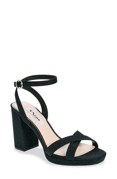 Nina Sheilia Ankle Strap Sandal In Black Fantasy Net