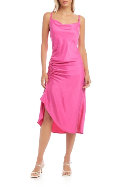 Fifteen Twenty Stacy Sleeveless Satin Midi Dress In Pink