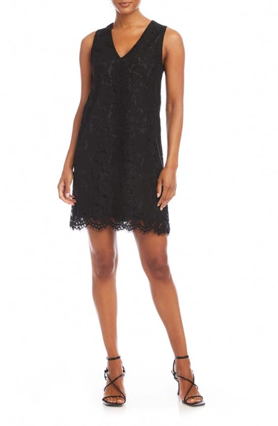 Karen Kane Sleeveless Lace Shift Dress In Black