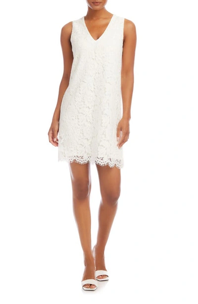 Karen Kane Sleeveless Lace Shift Dress In Cream