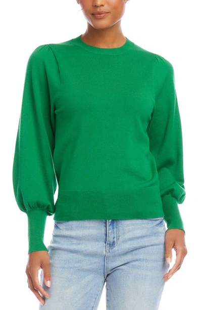 Karen Kane Balloon Sleeve Sweater In Green
