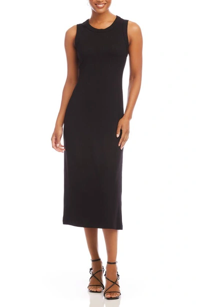 Karen Kane Sleeveless Rib Midi Dress In Black