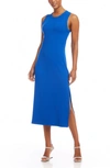 Karen Kane Sleeveless Rib Midi Dress In Blue