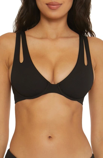 Becca Modern Edge Underwire Bikini Top In Black