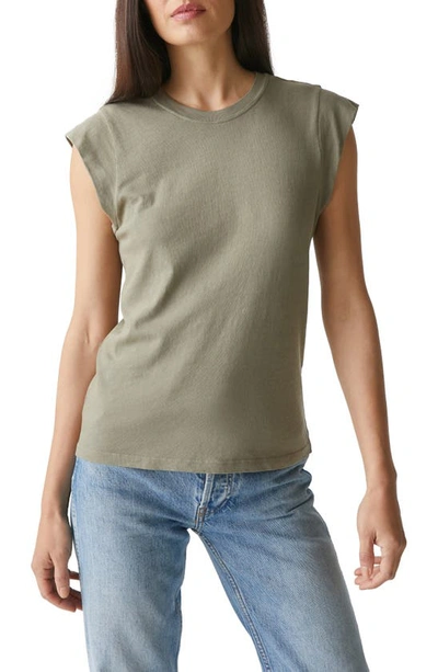 Michael Stars Joey Power Shoulder T-shirt In Olive