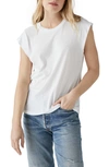 Michael Stars Joey Power Shoulder Tee In White In White