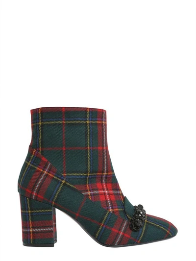 N°21 Check Printed Ankle Boots In Multicolor