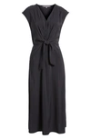 Julia Jordan Tie Waist Midi Dress In Black