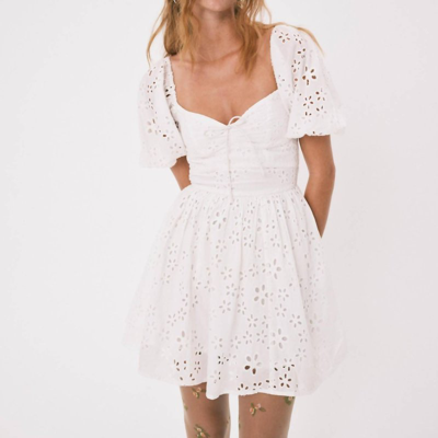 For Love & Lemons Jocelyn Mini Dress In White