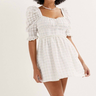 For Love & Lemons Libby Mini Dress In White