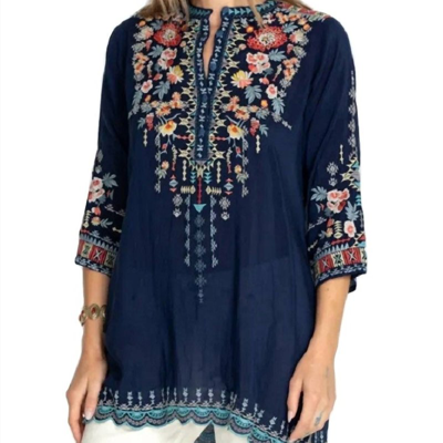 Johnny Was Vicenza Tunic In Blue Night