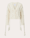 HAYLEY MENZIES WOMEN'S CABLE KNIT LACE-UP CARDIGAN