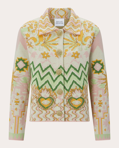 Hayley Menzies Under The Sun Cotton Jacquard Jacket In Under The Sun Pink/green Multi