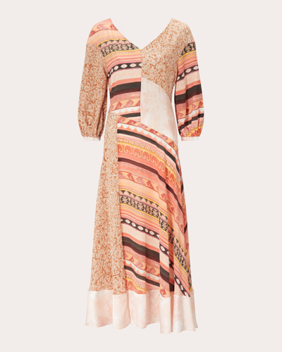 Hayley Menzies Women's Paneled Silk Maxi Dress In Leo & Geo - Multi