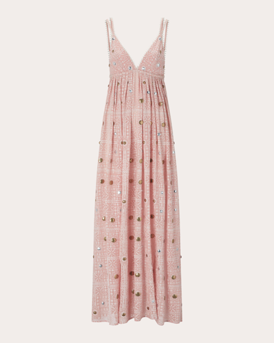 Hayley Menzies Women's Embroidered Strappy Maxi Dress In Pink
