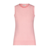 Minnie Rose Cotton Cashmere Frayed Tank In Pink