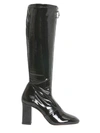 BOUTIQUE MOSCHINO PATENT LEATHER BOOTS,7698984
