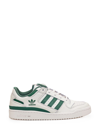 Adidas Originals White & Green Forum Low Sneakers In Clowhi/prlogr/clowhi
