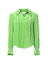 Equipment Heidi Ruffled Silk Blouse In Vibrant_green
