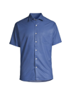 Peter Millar Men's Crown Bloques Performance Poplin Sport Shirt In Atlantic Blue