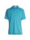 Peter Millar Men's Crown Sport Drum Performance Jersey Polo Shirt In Jasper Blue