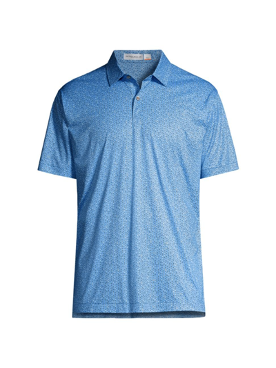 Peter Millar Men's Crown Sport Featherweight Royal Flush Polo Shirt In Cottage Blue