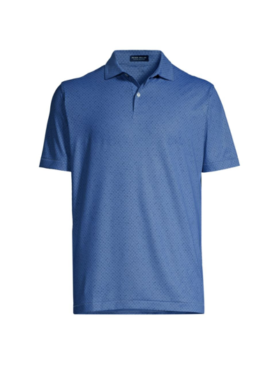 Peter Millar Men's Crown Crafted Staccato Performance Jersey Polo Shirt In Cascade Blue