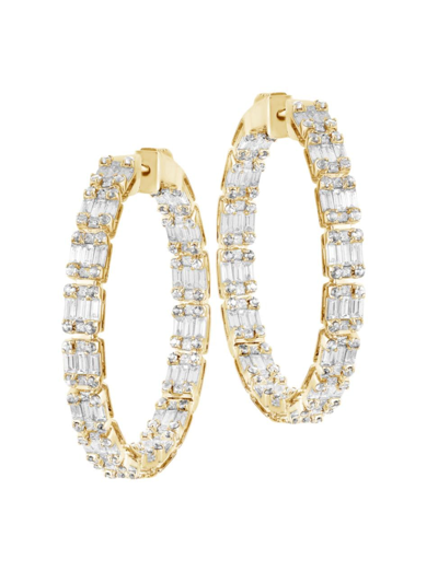 Goshwara Women's Limited Edition 18k Yellow Gold & 5.00 Tcw Diamond Inside-out Hoop Earrings