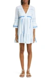 Lemlem Ruki Flutter Dress In Silver Sky