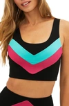 BEACH RIOT CHEVRONS COLORBLOCK SPORTS BRA