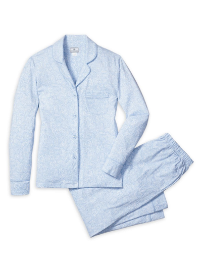 Petite Plume Kids' Paisley Print Pajama Set In Blue
